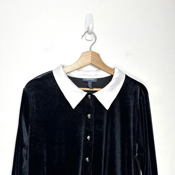 Modcloth Is It Wednesday Yet Mini Dress Black Velvet XL - Picture 4 of 10